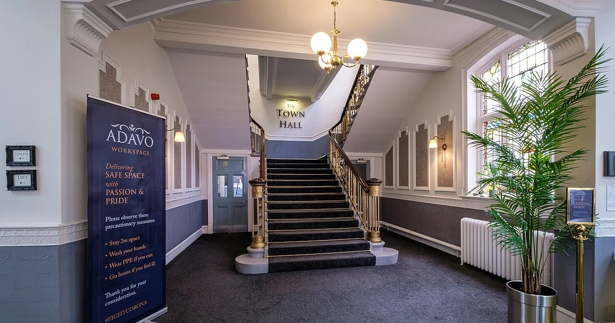 The Town Hall Chambers at Wallsend epitomises our goal of iconic landmark buildings being repurposed into modern, connected business exchanges. Situated in the heart of the Town centre, the magnificent baroque architecture stands out as the
